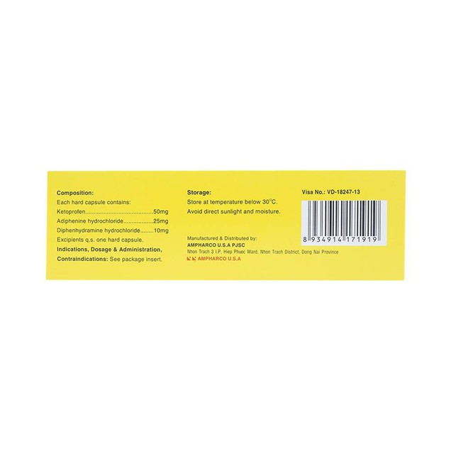 Thuốc Nidal 50mg Ampharco giúp giảm đau bàng quang, đường niệu (3 vỉ x 10 viên)