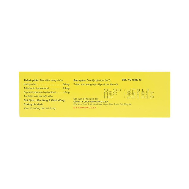 Thuốc Nidal 50mg Ampharco giúp giảm đau bàng quang, đường niệu (3 vỉ x 10 viên)