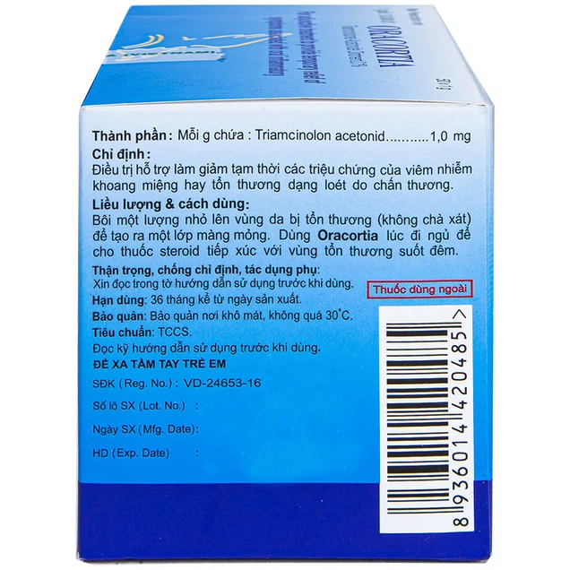 Thuốc Oracortia Thai Nakorn Patana giảm tạm thời triệu chứng viêm nhiễm khoang miệng (50 gói x 1g)