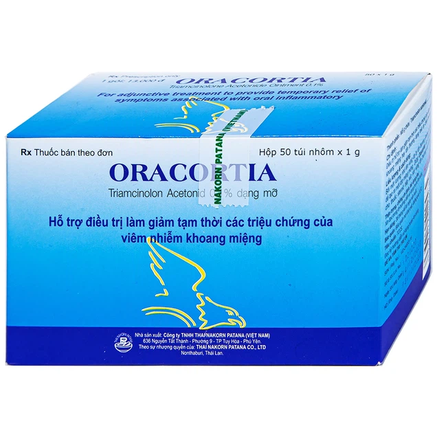 Thuốc Oracortia Thai Nakorn Patana giảm tạm thời triệu chứng viêm nhiễm khoang miệng (50 gói x 1g)
