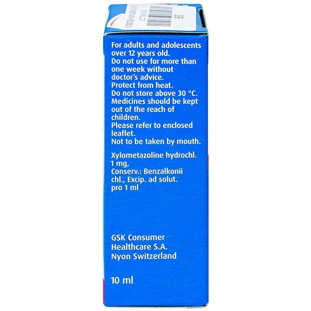Thuốc nhỏ mũi Otrivin 0.1% Novartis điều trị sung huyết mũi họng (10ml)