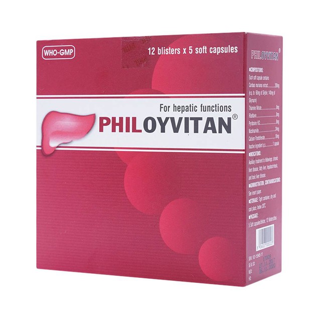 Thuốc Philoyvitan 200mg Phil điều trị hỗ trợ các bệnh gan mạnh tính (60 viên)