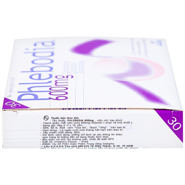 Thuốc Phlebodia 600mg Innothera điều trị trĩ cấp tính, suy tuần hoàn (2 vỉ x 15 viên)