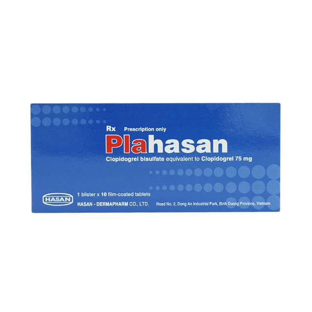 Thuốc Plahasan 75mg Hasan điều trị nhồi máu cơ tim, tai biến mạch máu não (10 viên)