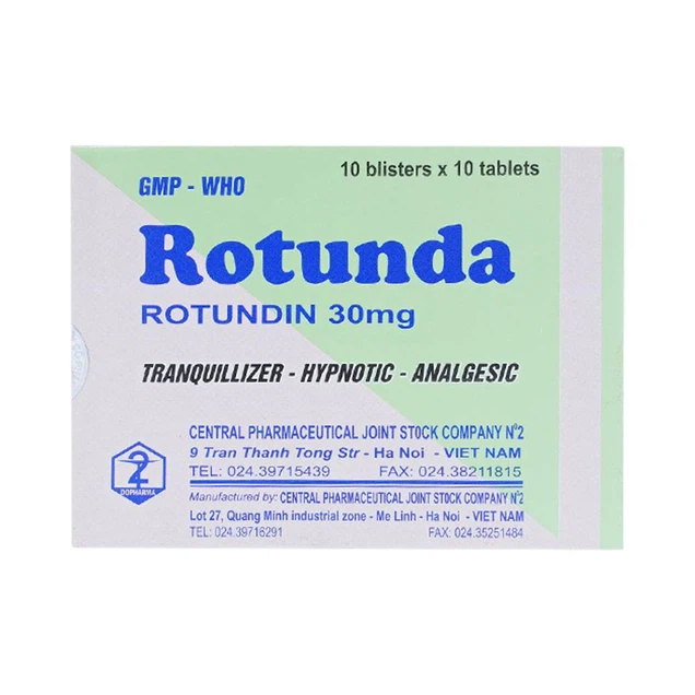 Thuốc Rotunda 30mg TW3 điều trị mất ngủ (10 vỉ x 10 viên)