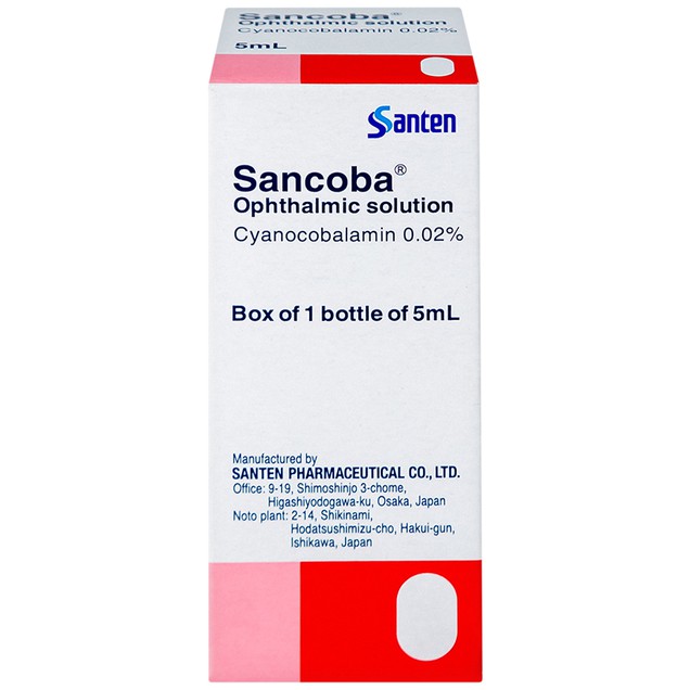 Dung dịch nhỏ mắt Sancoba Santen hỗ trợ cải thiện mỏi mắt do điều tiết (5ml)