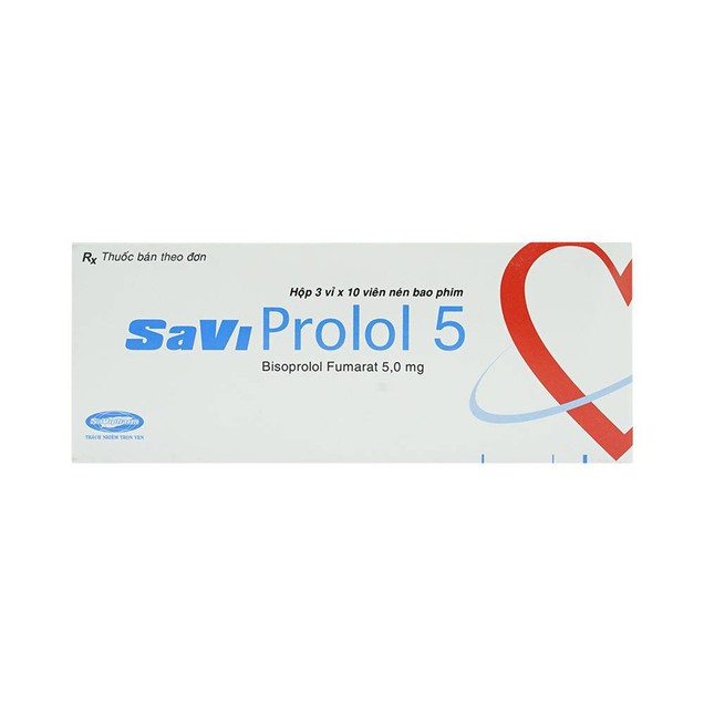 Thuốc Savi Prolol 5mg điều trị tăng huyết áp (3 vỉ x 10 viên)