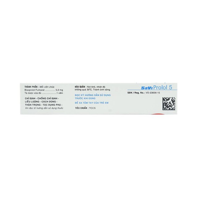 Thuốc Savi Prolol 5mg điều trị tăng huyết áp (3 vỉ x 10 viên)