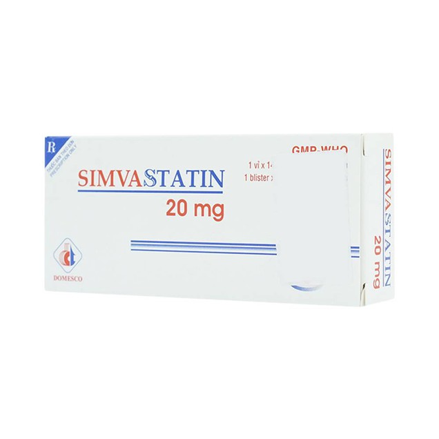 Thuốc Simvastatin 20mg Domesco điều trị rối loạn lipid máu (14 viên)