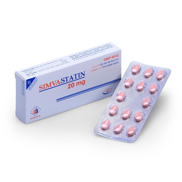 Thuốc Simvastatin 20mg Domesco điều trị rối loạn lipid máu (14 viên)