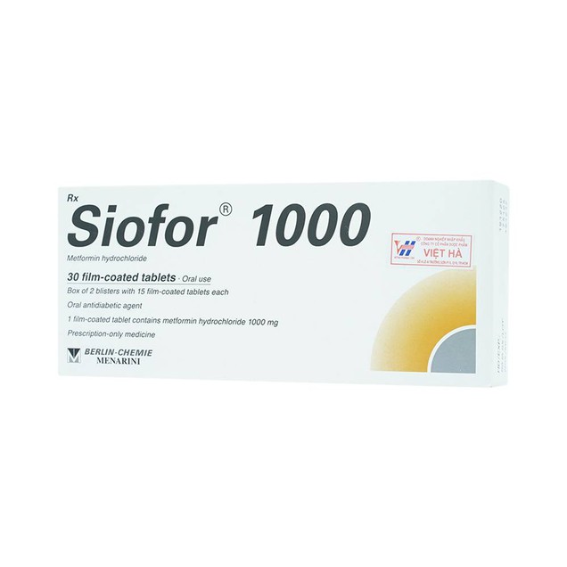 Thuốc Siofor 1000 Berlin Chemie điều trị tiểu đường type 2 (2 vỉ x 15 viên)