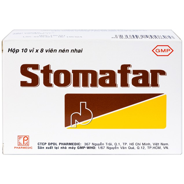 Thuốc Stomafar Pharmedic điều trị trung hòa acid dạ dày (10 vỉ x 8 viên)