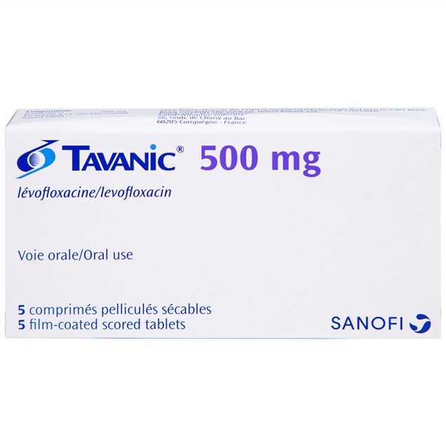 Thuốc Tavanic 500mg Sanofi trị nhiễm khuẩn (Hộp 1 Vỉ x 5 Viên)
