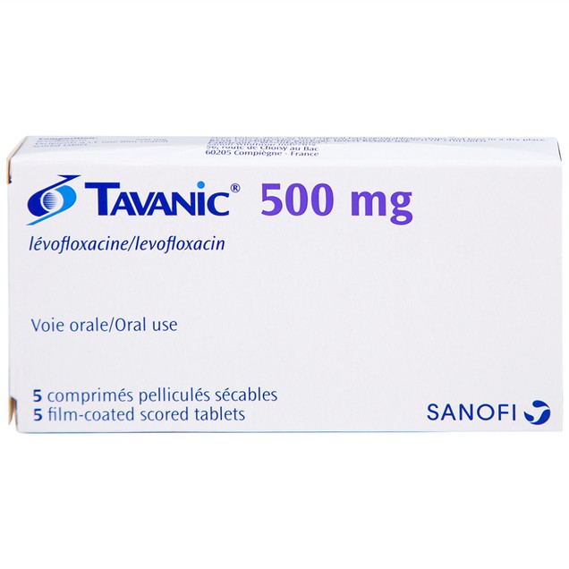 Thuốc Tavanic 500mg Sanofi trị nhiễm khuẩn (Hộp 1 Vỉ x 5 Viên)