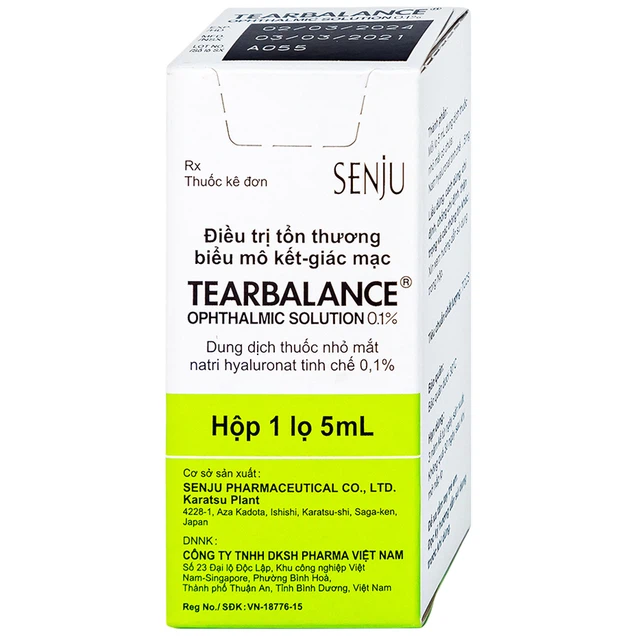 Thuốc nhỏ mắt Tearbalance 0.1% Senju điều trị tổn thương biểu mô kết giác mạc (5ml)