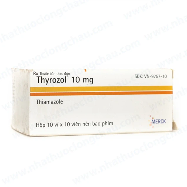 Thuốc Thyrozol 10mg Merck điều trị cường giáp (10 vỉ x 10 viên)
