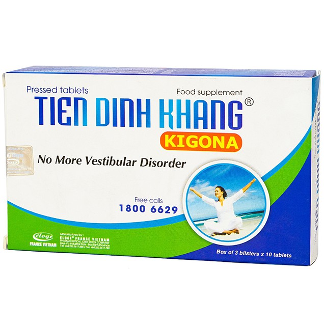 Viên uống Tiền Đình Khang Kigona Eloge hỗ trợ lưu thông máu, giảm rối loạn tiền đình (30 viên)