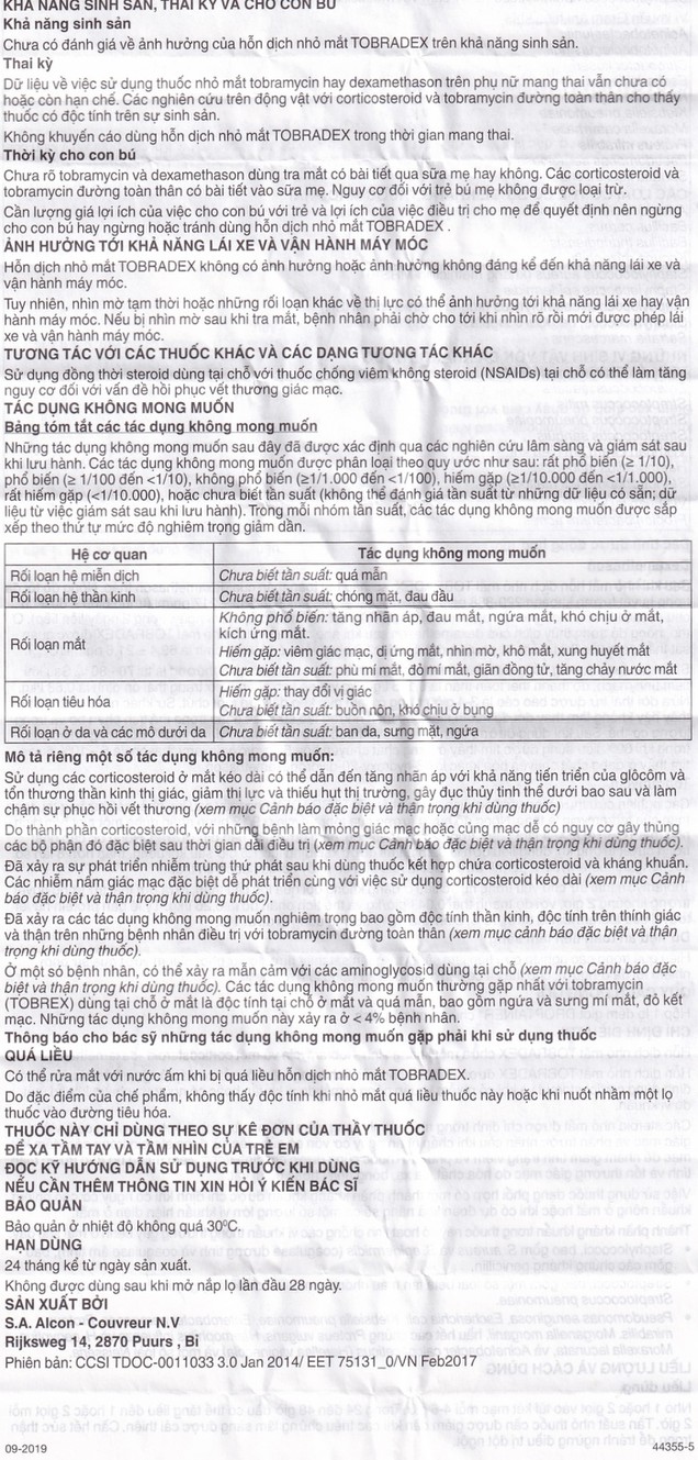 Thuốc nhỏ mắt TobraDex Alcon điều trị tình trạng viêm ở mắt (5ml)