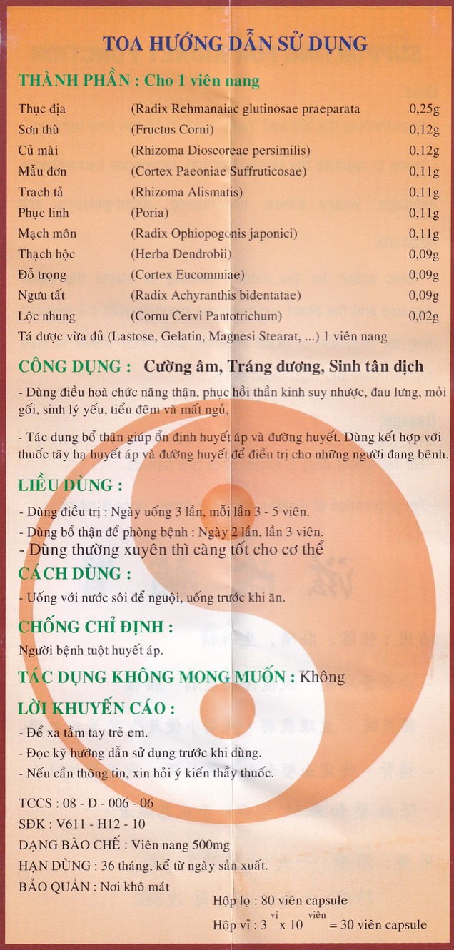 Thuốc Tư Âm Bổ Thận Đại Hồng Phúc ổn định huyết áp, đường huyết (80 viên)