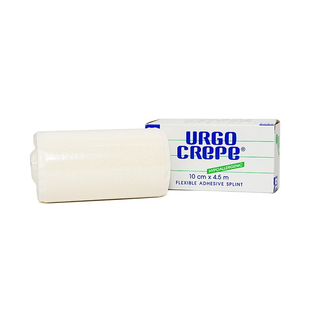 Băng keo lụa Urgo Crepe có độ dính lâu, dùng để băng các vết thương ngoài da (10cm x 4.5m)