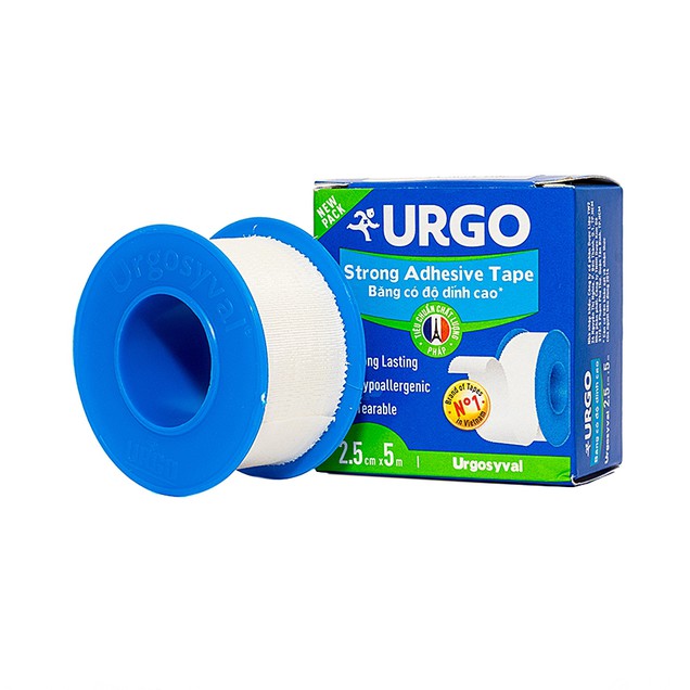 Băng keo lụa Urgosyval 2,5cm x 5m độ dính cao hỗ trợ bảo vệ vết thương (1 cuộn)