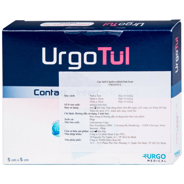 Gạc lưới vô trùng chống dính UrgoTul hỗ trợ băng vết thương (5cm x 5cm - 10 miếng)