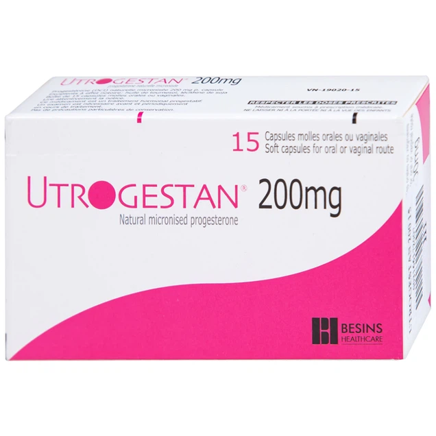 Thuốc Utrogestan 200mg Besins điều trị các rối loạn do thiếu progesterone (15 viên)