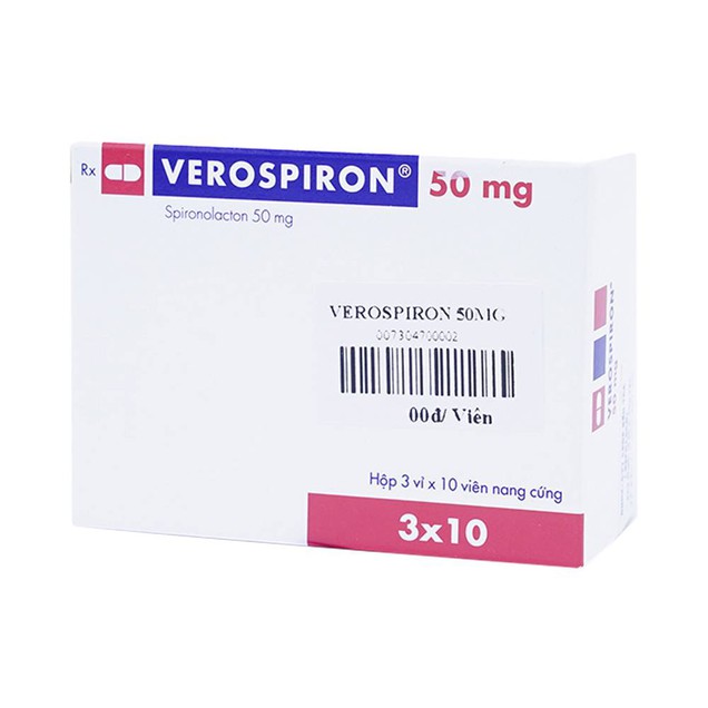 Thuốc Verospiron 50mg Gadeon điều trị tăng huyết áp (3 vỉ x 10 viên)