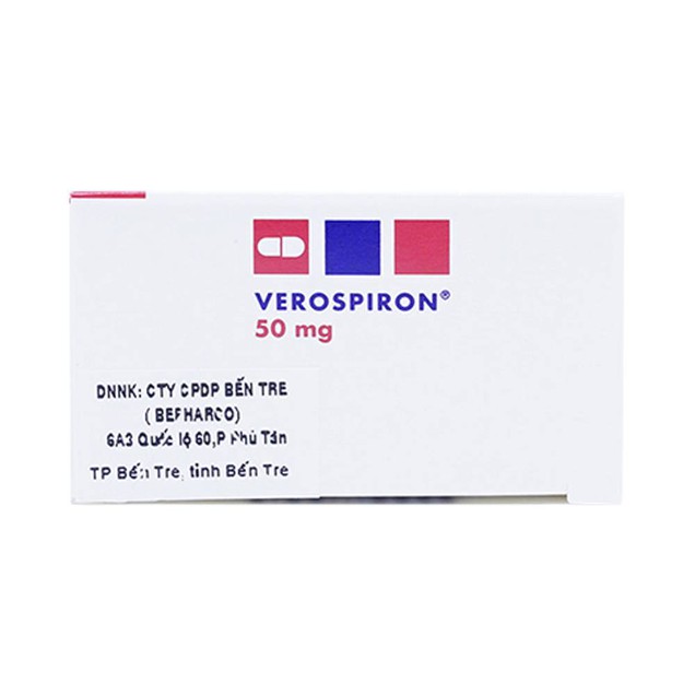 Thuốc Verospiron 50mg Gadeon điều trị tăng huyết áp (3 vỉ x 10 viên)