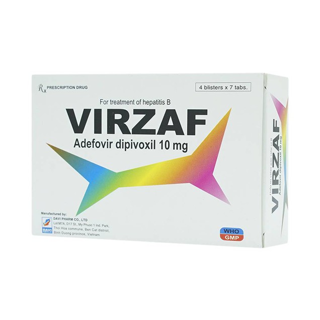 Thuốc Virzaf 10mg Đạt Vi Phú điều trị viêm gan B mạn tính (4 vỉ x 7 viên)