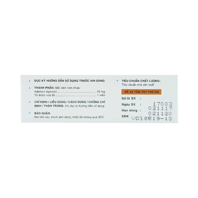 Thuốc Virzaf 10mg Đạt Vi Phú điều trị viêm gan B mạn tính (4 vỉ x 7 viên)