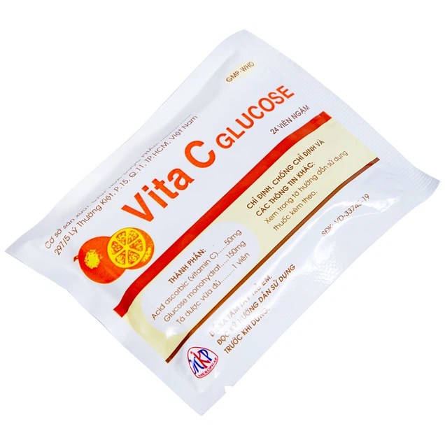 Thuốc ngậm Vita C Glucose Mekophar hỗ trợ bổ sung vitamin C (46 gói x 24 viên)