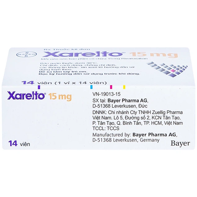 Thuốc Xarelto 15mg Bayer điều trị dự phòng đột quỵ (14 viên)