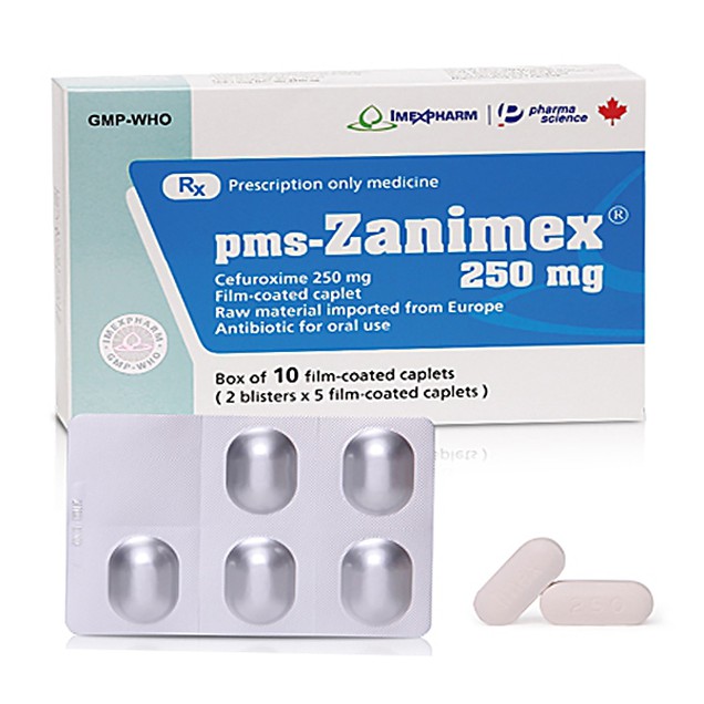 Thuốc pms-Zanimex 250Mg Imexpharm điều trị nhiễm trùng (2 vỉ x 5 viên)