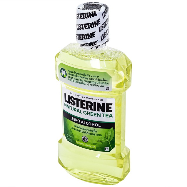 Nước súc miệng Listerine Natural Green Tea ngừa sâu răng, loại bỏ mảng bám (750ml)