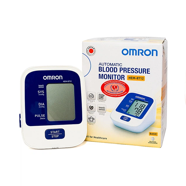 Máy đo huyết áp tự động Omron HEM-8712 hỗ trợ đo huyết áp và nhịp tim