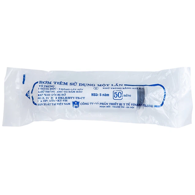 Bơm tiêm sử dụng 1 lần 50ml/cc Vinahankook (25 cái)
