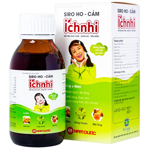 Siro Ho Cảm Ích Nhi Nam Dược hỗ trợ giải cảm, giảm ho, tiêu đờm (90ml)