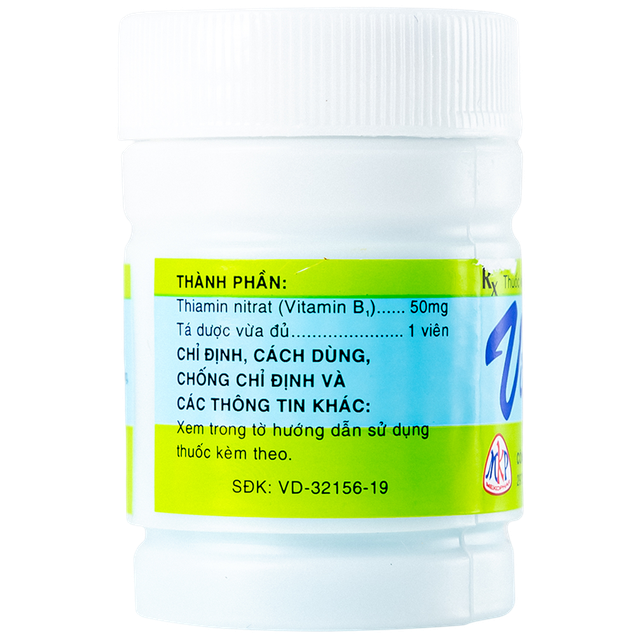 Thuốc Vitamin B1 50mg Mekophar hỗ trợ điều trị thiếu vitamin B1 (100 viên)