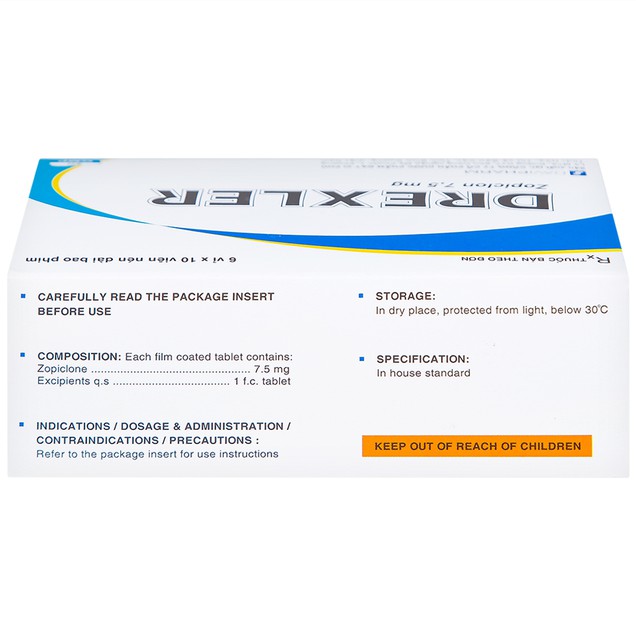 Thuốc Drexler 7.5mg Đạt Vi Phú điều trị rối loạn giấc ngủ bất thường (60 viên)