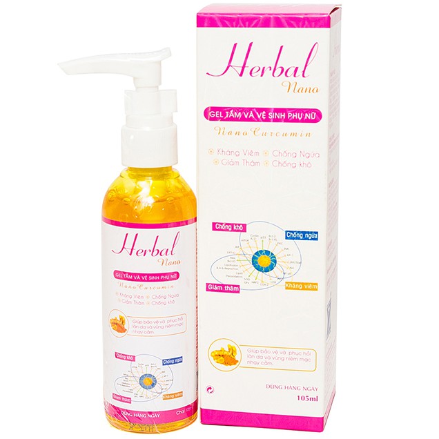 Gel tắm và vệ sinh phụ nữ Herbal Nano Vinapharma giúp vệ sinh vùng kín (105ml)