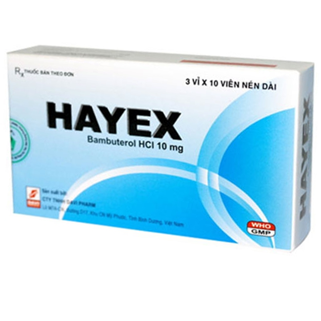 Thuốc Hayex Davipharm điều trị hen phế quản (3 vỉ x 10 viên)