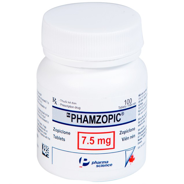 Thuốc Phamzopic 7.5mg Science điều trị rối loạn giấc ngủ (100 viên)