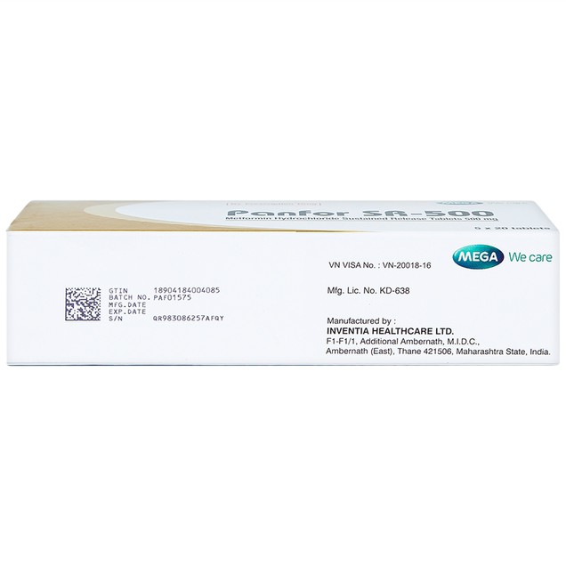Thuốc Panfor SR-500 Inventia điều trị đái tháo đường (5 vỉ x 20 viên)
