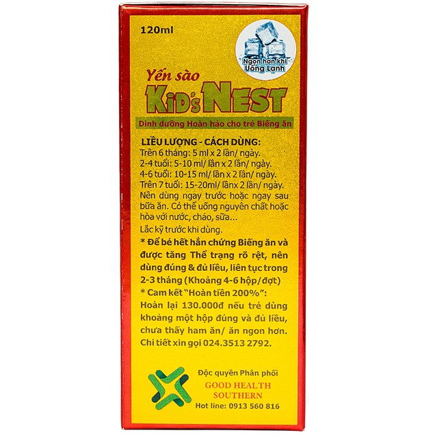 Yến sào Kid'sNest Good Health giảm biếng ăn cho trẻ (120ml)