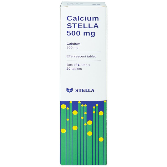 Viên sủi Calcium Stella 500mg hỗ trợ bổ sung calci (20 viên)