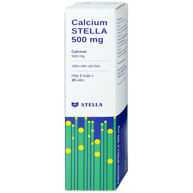Viên sủi Calcium Stella 500mg hỗ trợ bổ sung calci (20 viên)