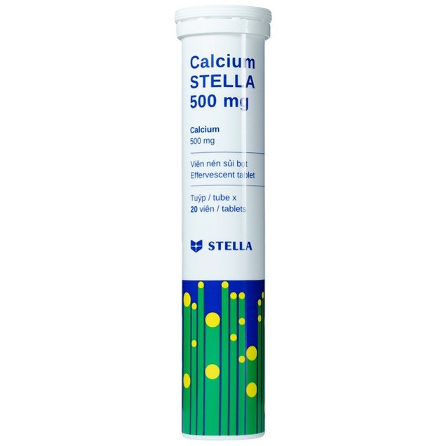 Viên sủi Calcium Stella 500mg hỗ trợ bổ sung calci (20 viên)