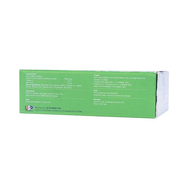 Thuốc Natural Vitamin E 400 HV USA chống lão hóa, tốt cho da (3 vỉ x 100 viên)