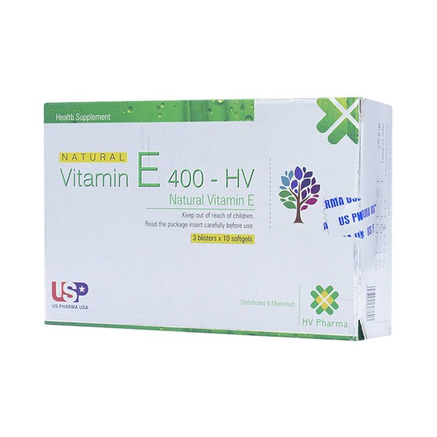 Thuốc Natural Vitamin E 400 HV USA chống lão hóa, tốt cho da (3 vỉ x 100 viên)